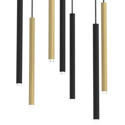 Csillár zsinóron MONZA 7xG9/8W/230V fekete/arany