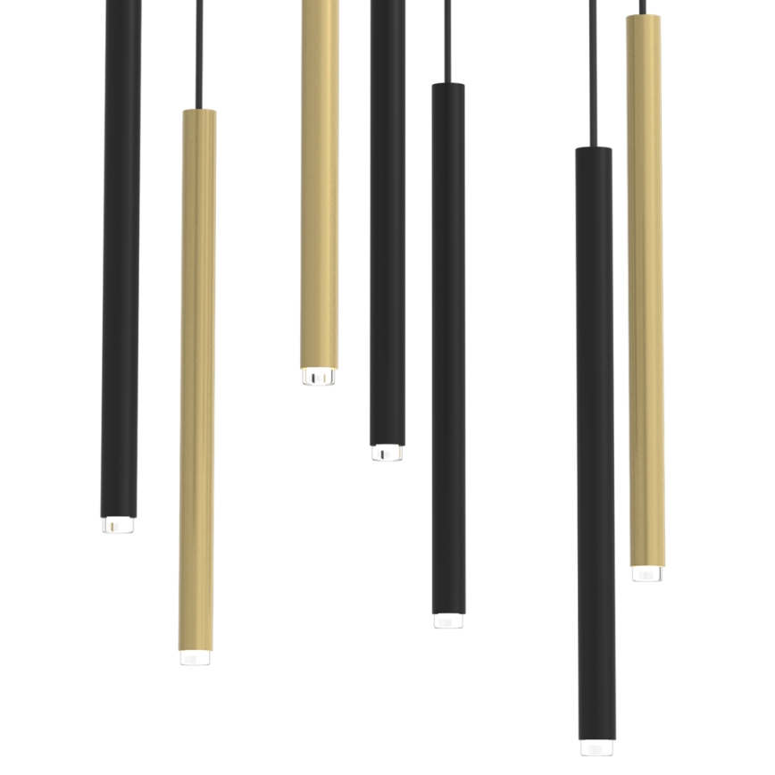 Csillár zsinóron MONZA 7xG9/8W/230V fekete/arany