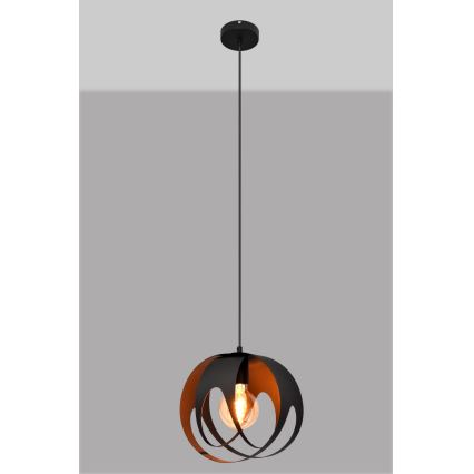 Csillár zsinóron MOONLIGHT 1xE27/15W/230V fekete