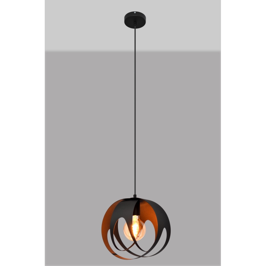 Csillár zsinóron MOONLIGHT 1xE27/15W/230V fekete