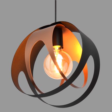 Csillár zsinóron MOONLIGHT 1xE27/15W/230V fekete/réz