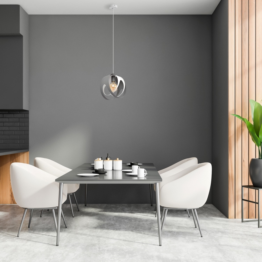 Csillár zsinóron MOONLIGHT 1xE27/15W/230V szürke