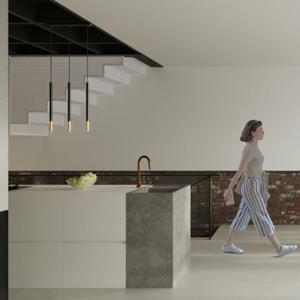 Csillár zsinóron MOSAIC 1xG9/12W/230V fekete/arany