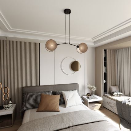 Csillár zsinóron MOTIF 2xE27/15W/230V bézs