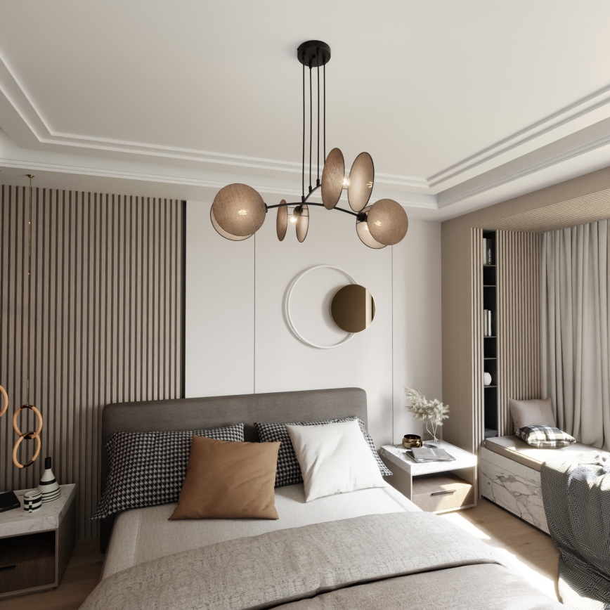 Csillár zsinóron MOTIF 4xE14/10W/230V bézs