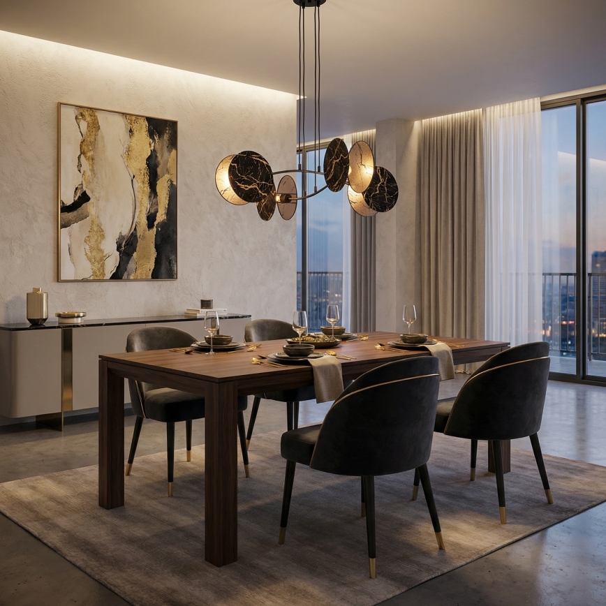 Csillár zsinóron MOTIF 4xE27/15W/230V fekete/arany