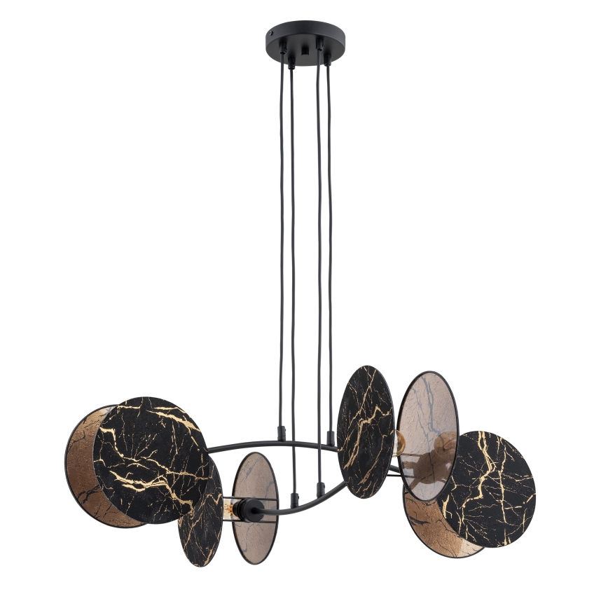 Csillár zsinóron MOTIF 4xE27/15W/230V fekete/arany