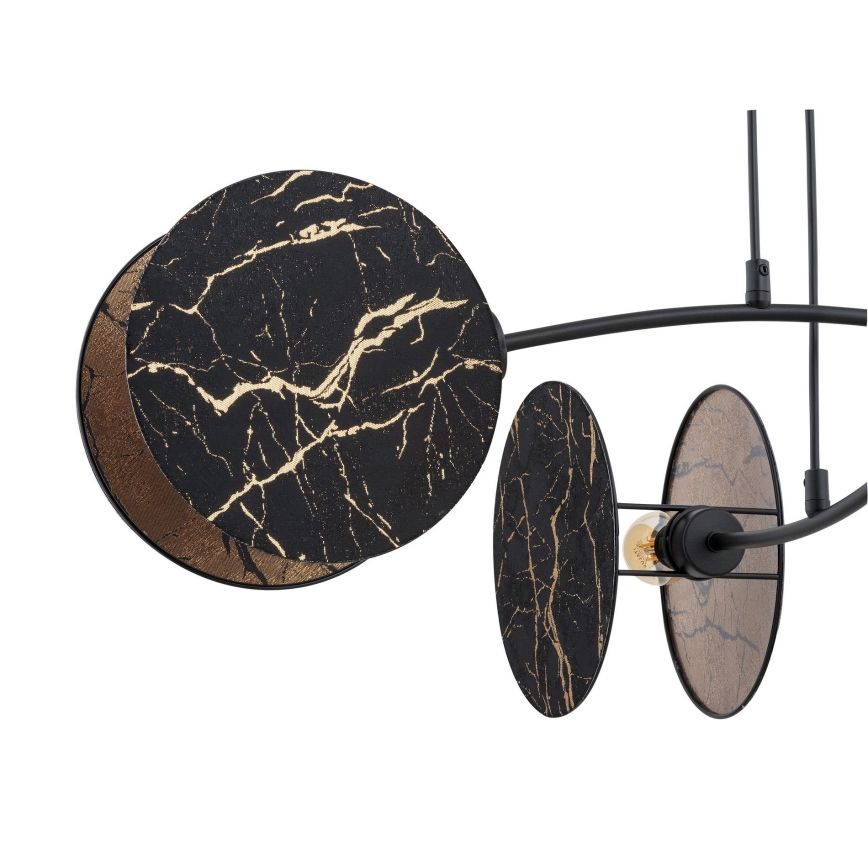 Csillár zsinóron MOTIF 4xE27/15W/230V fekete/arany