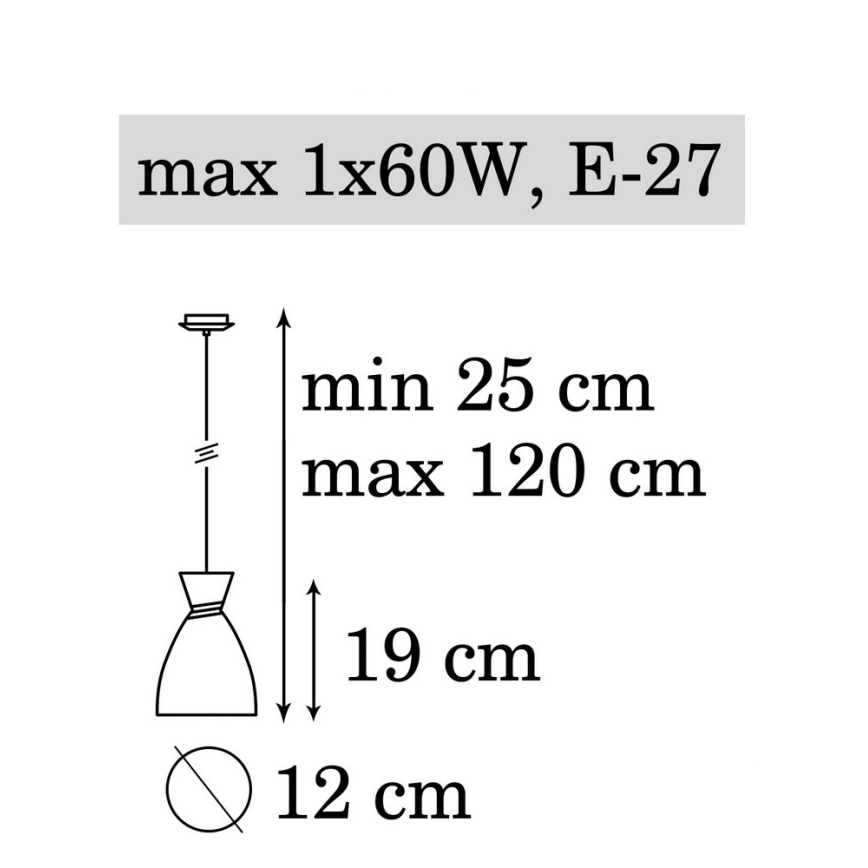 Csillár zsinóron NAOMI 1xE27/60W/230V