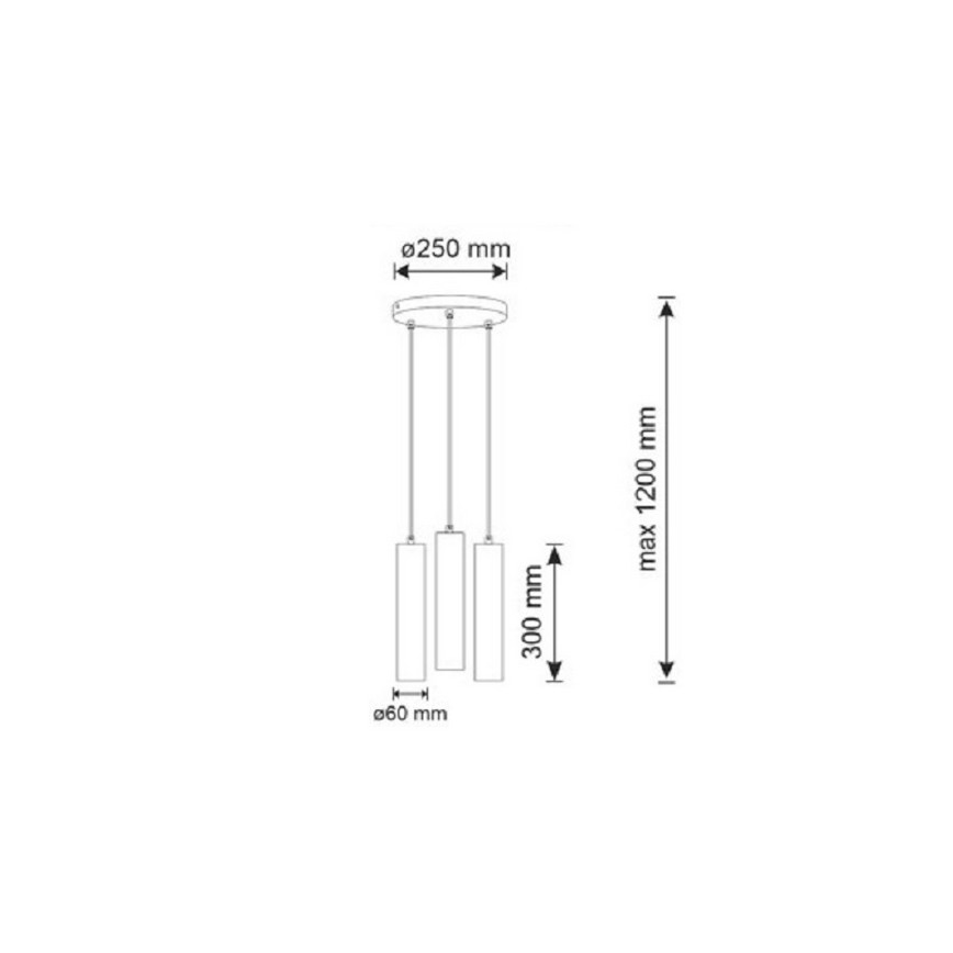 Csillár zsinóron NAPOLI 3xGU10/8W/230V