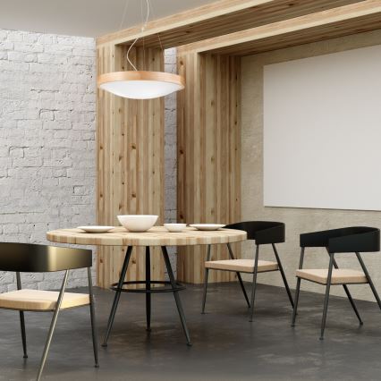 Csillár zsinóron NATURAL SLIM 3xE27/60W/230V ø 47 cm fenyő