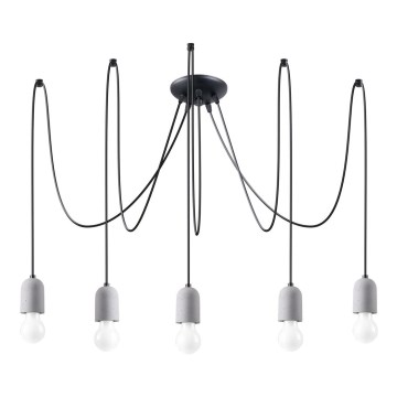 Csillár zsinóron NESO 5xE27/15W/230V pók beton