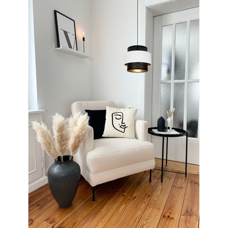 Csillár zsinóron NESS 1xE27/60W/230V fekete/fehér