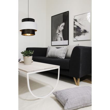 Csillár zsinóron NESS 1xE27/60W/230V fekete/fehér