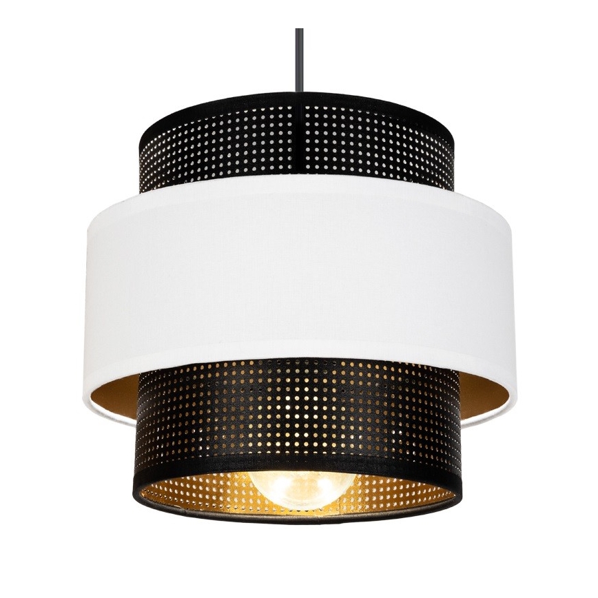 Csillár zsinóron NESS 1xE27/60W/230V fekete/fehér