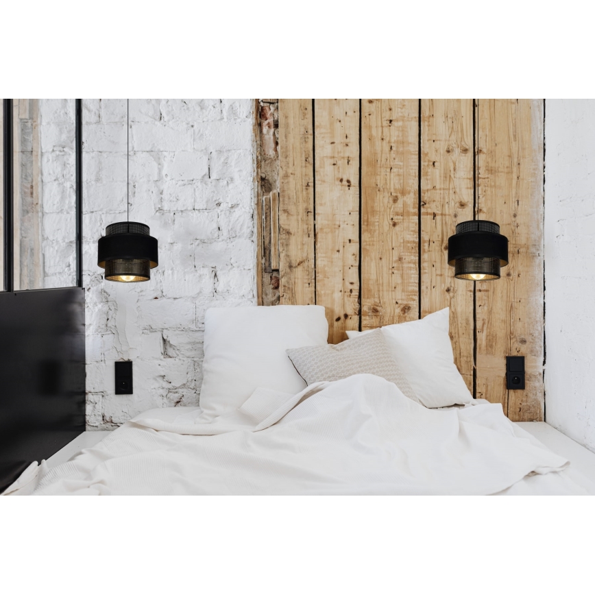 Csillár zsinóron NESS 1xE27/60W/230V fekete