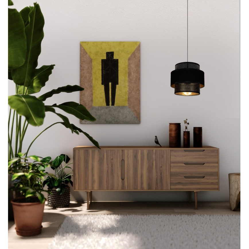 Csillár zsinóron NESS 1xE27/60W/230V fekete