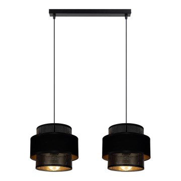 Csillár zsinóron NESS 2xE27/60W/230V fekete