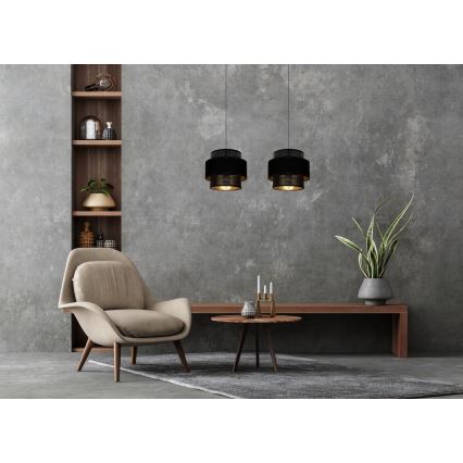 Csillár zsinóron NESS 2xE27/60W/230V fekete