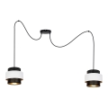 Csillár zsinóron NESS 2xE27/60W/230V pók fekete/fehér