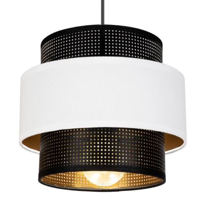 Csillár zsinóron NESS 3xE27/60W/230V á. 45 cm fekete/fehér