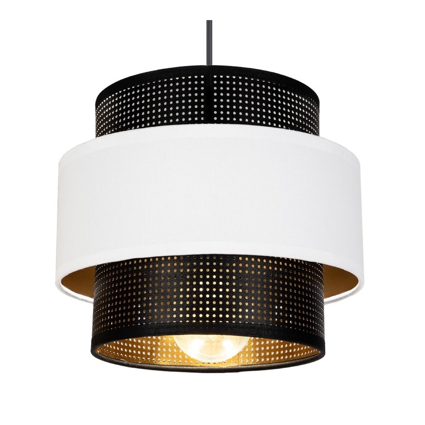 Csillár zsinóron NESS 3xE27/60W/230V pók fekete/fehér