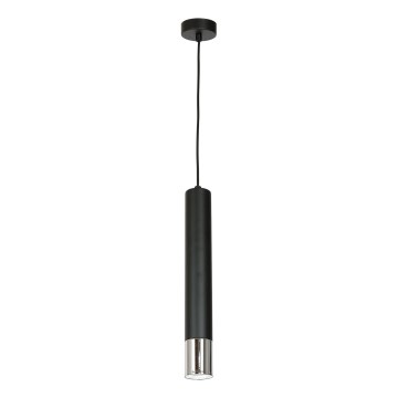 Csillár zsinóron NEST 1xGU10/8W/230V fekete/fényes króm