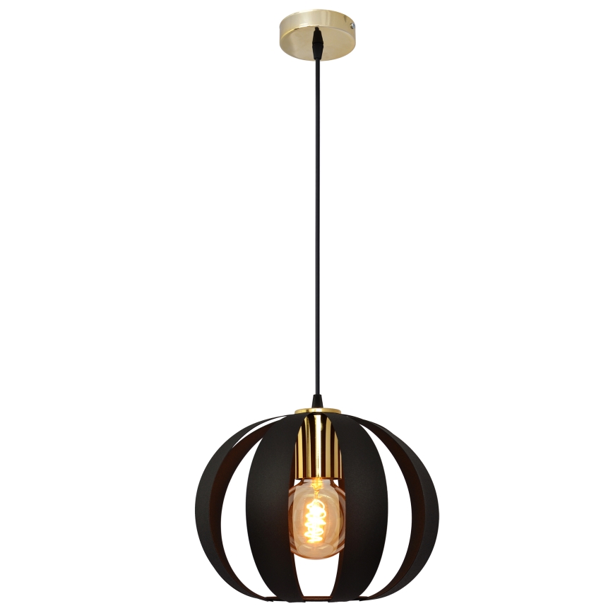 Csillár zsinóron NEWTON 1xE27/15W/230V fekete/arany