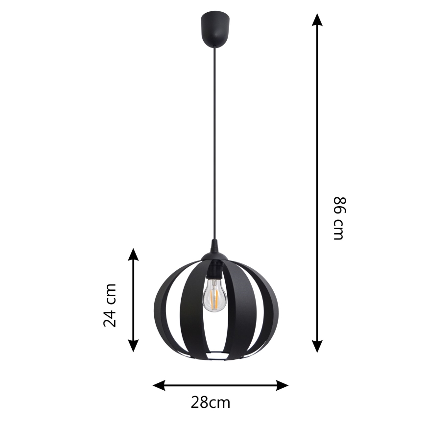 Csillár zsinóron NEWTON 1xE27/15W/230V fekete