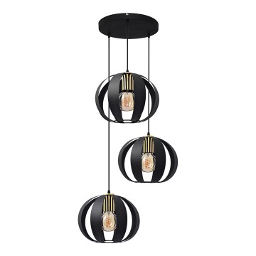 Csillár zsinóron NEWTON 3xE27/15W/230V fekete