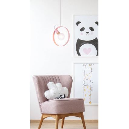 Csillár zsinóron NEXO 1xE27/40W/230V rózsaszín