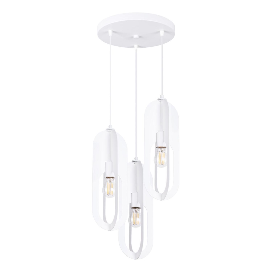 Csillár zsinóron NICUS 3xE27/15W/230V fehér