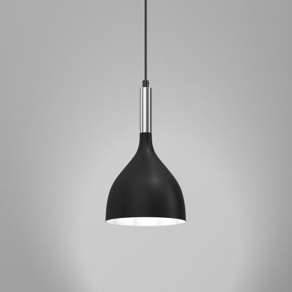 Csillár zsinóron NOAK 1xE27/15W/230V fekete/fényezett króm