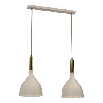 Csillár zsinóron NOAK 2xE27/15W/230V bézs/arany