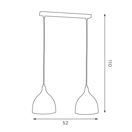 Csillár zsinóron NOAK 2xE27/15W/230V fehér