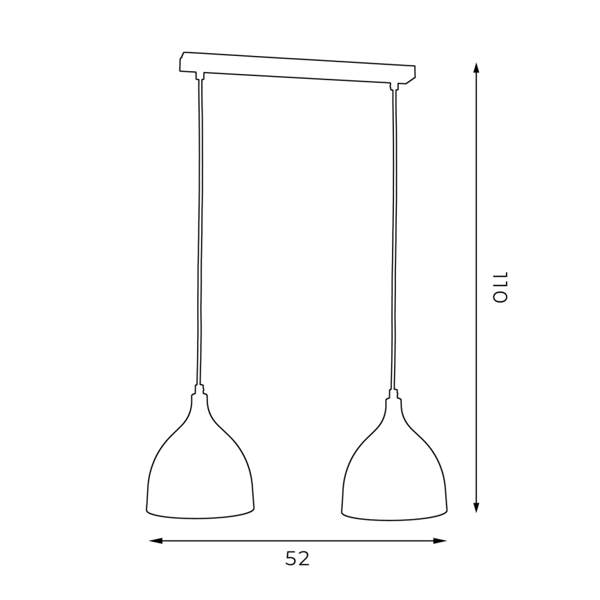 Csillár zsinóron NOAK 2xE27/15W/230V fehér