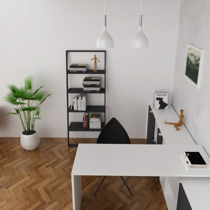 Csillár zsinóron NOAK 2xE27/15W/230V fehér/fényezett króm