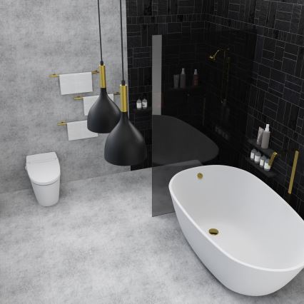 Csillár zsinóron NOAK 2xE27/15W/230V fekete/arany