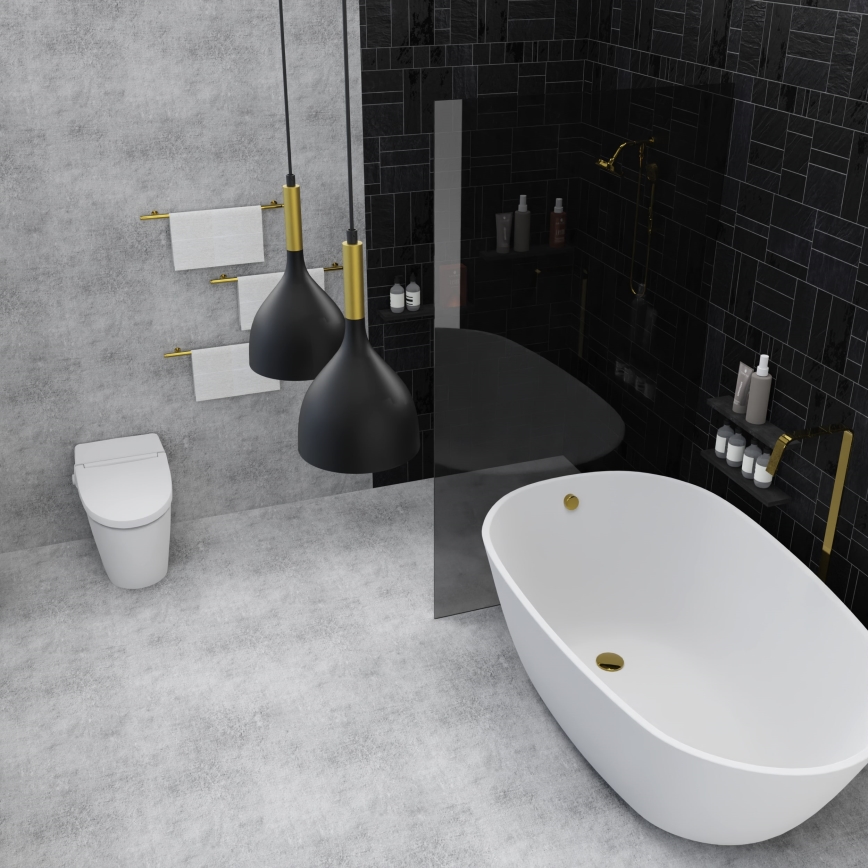 Csillár zsinóron NOAK 2xE27/15W/230V fekete/arany