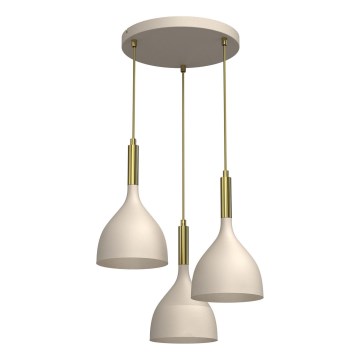 Csillár zsinóron NOAK 3xE27/15W/230V bézs/arany