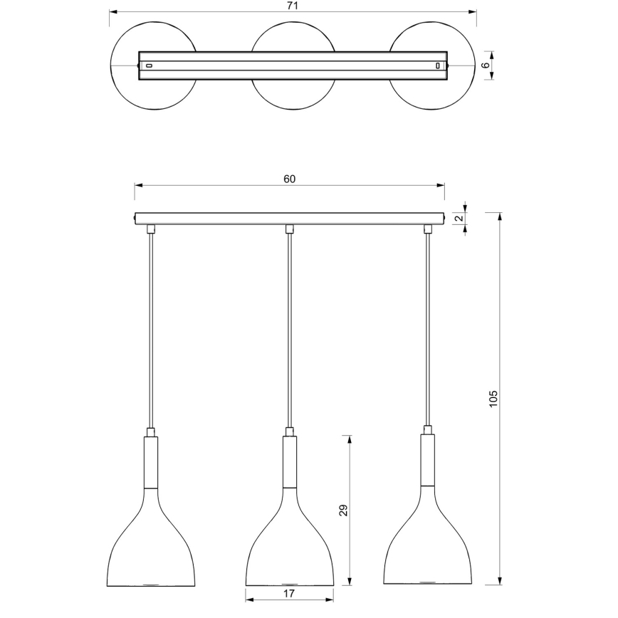 Csillár zsinóron NOAK 3xE27/15W/230V fehér/fényezett króm