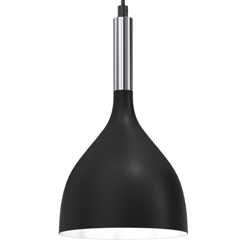 Csillár zsinóron NOAK 3xE27/15W/230V fekete/fényezett króm