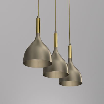 Csillár zsinóron NOAK 3xE27/15W/230V réz/arany