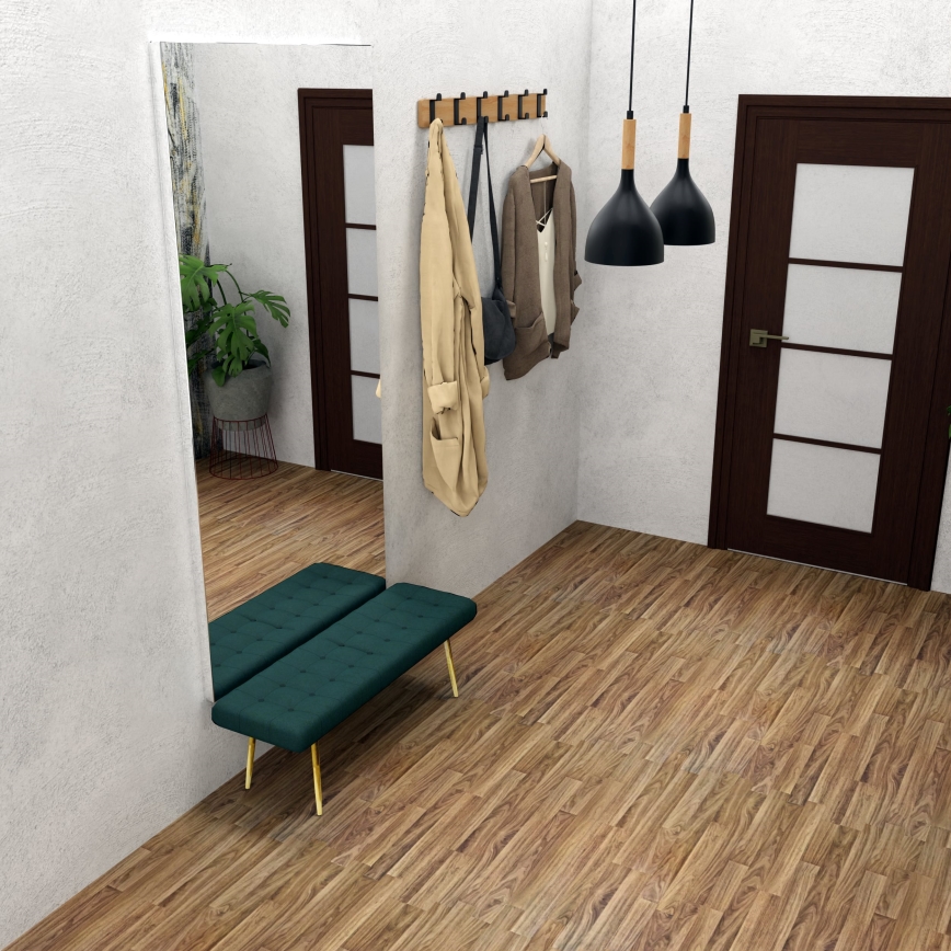 Csillár zsinóron NOAK WOOD 2xE27/15W/230V fekete/bükkfa