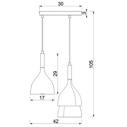 Csillár zsinóron NOAK WOOD 3xE27/15W/230V fekete/bükkfa