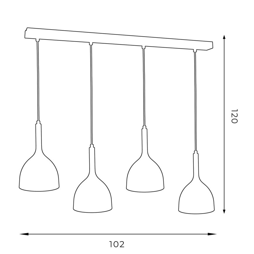 Csillár zsinóron NOAK WOOD 4xE27/15W/230V fehér/bükkfa