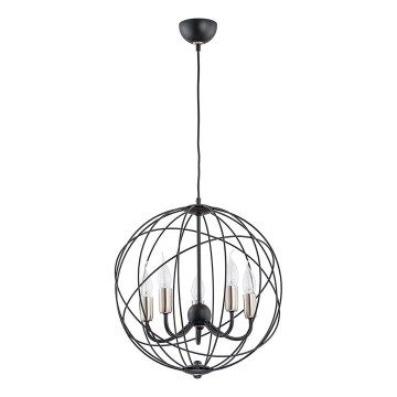 Csillár zsinóron NOSFERATU 5xE14/10W/230V fekete/arany