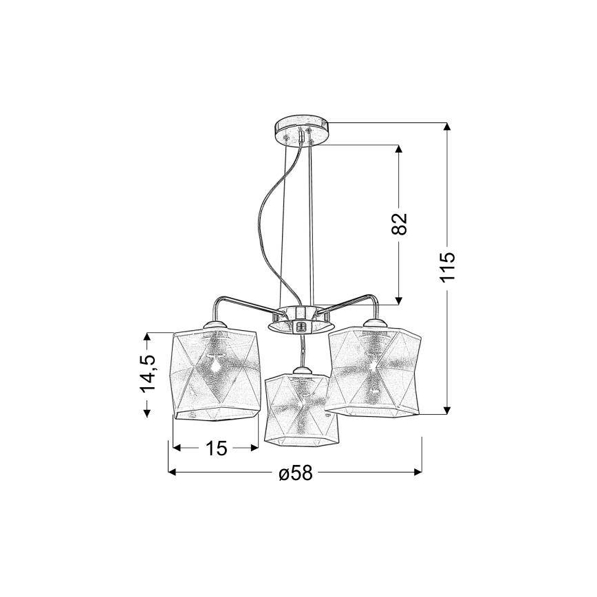 Csillár zsinóron NOSJA 3xE27/40W/230V