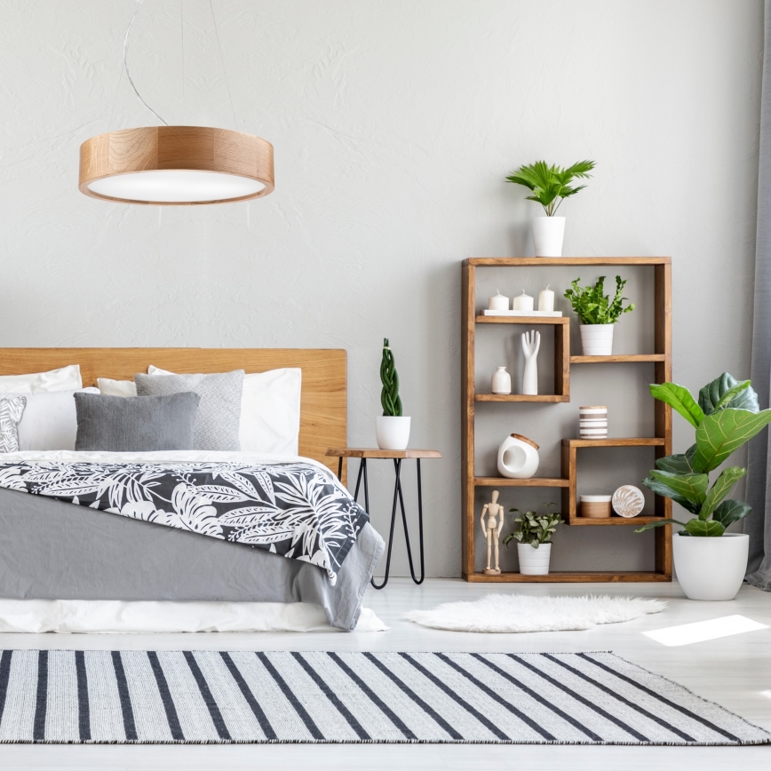 Csillár zsinóron OAK 2xE27/60W/230V tölgy ø 37 cm