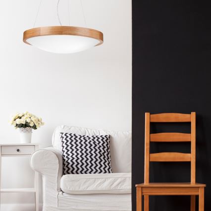 Csillár zsinóron OAK SLIM 3xE27/60W/230V ø 47 cm tölgy